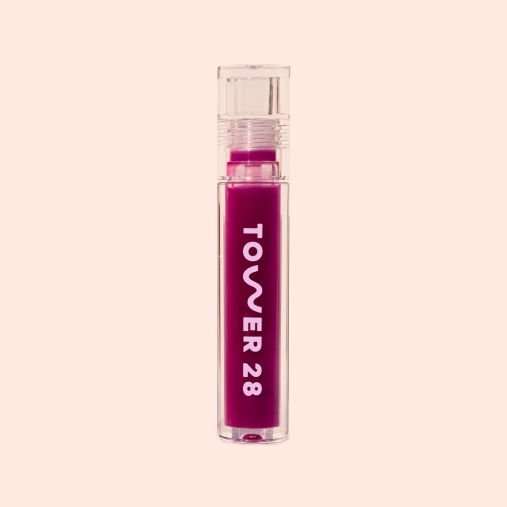 ShineOn Lip Jelly by Tower 28 Beauty - in shade Fear Less (a sheer berry gloss)