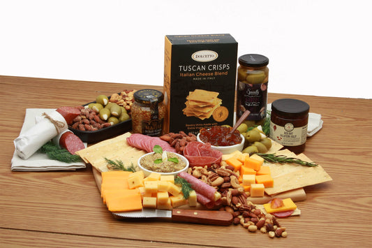 Classic Gourmet Cheese and Snacks Charcuterie Board
